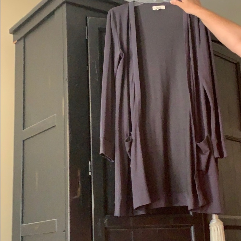 Dark Gray cardigan knee length